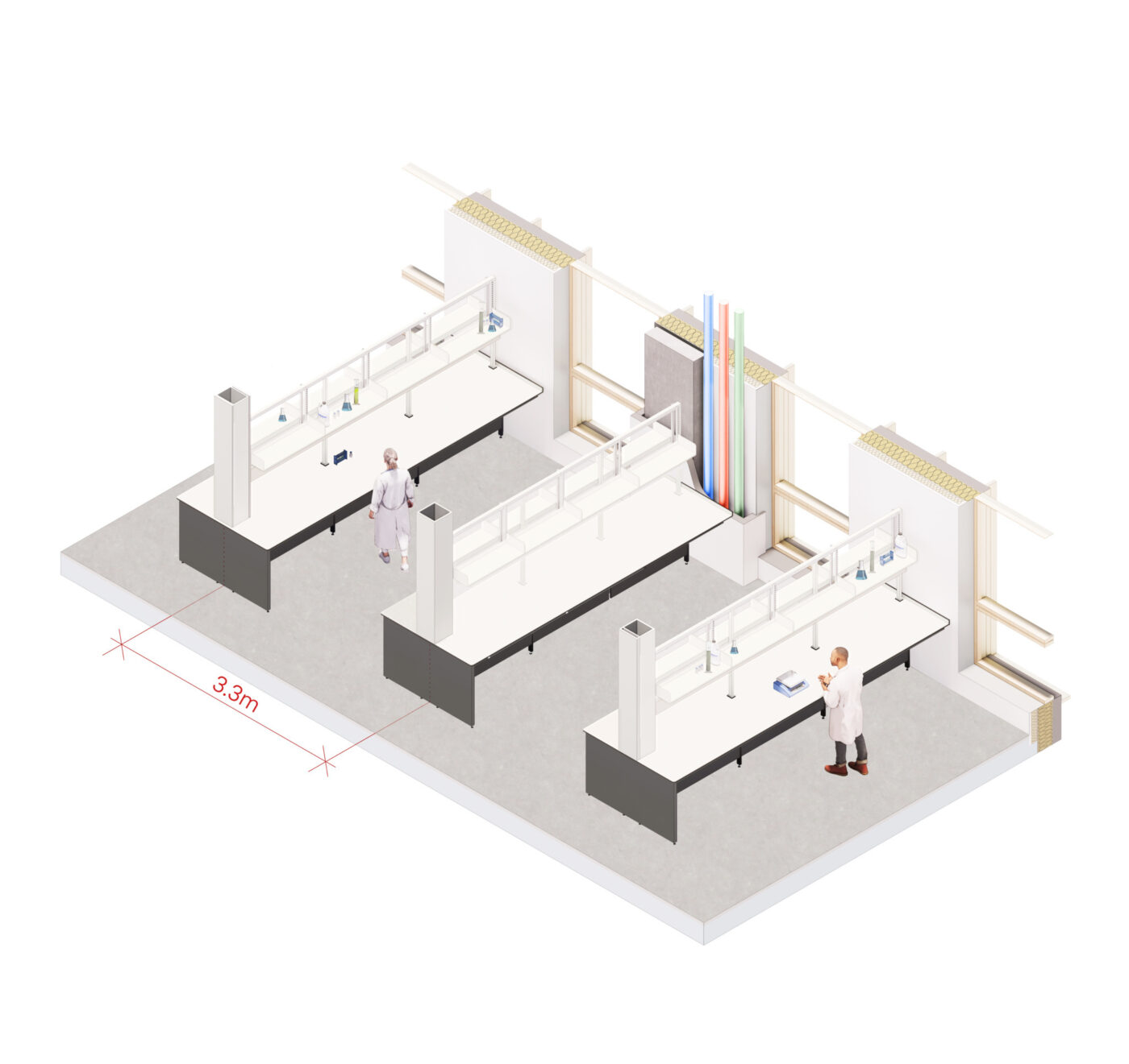 Lab Bench Spacing Unity Campus Phase 2 - Projects - Nicholas Hare Architects